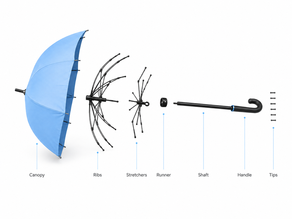 Parts of a Manual Umbrella Explained: What Every Component Does